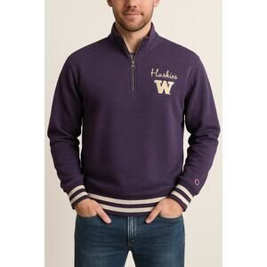 Champion UW Huskies Purple 1/4 Zip Sweatshirt Men’s/Women’s Medium